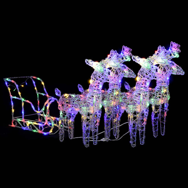 Kerstversiering Rendieren En Slee 240 Led's Acryl