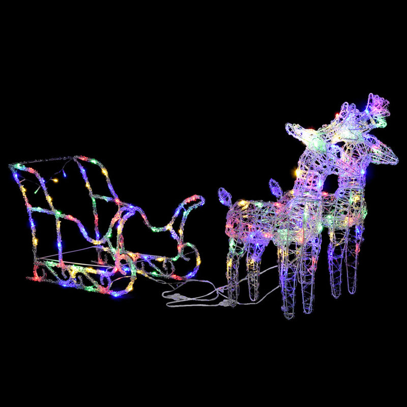 Kerstversiering Rendieren En Slee 240 Led's Acryl