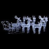 Kerstversiering Rendieren En Slee 160 Led's 130 Cm Acryl Koudwit