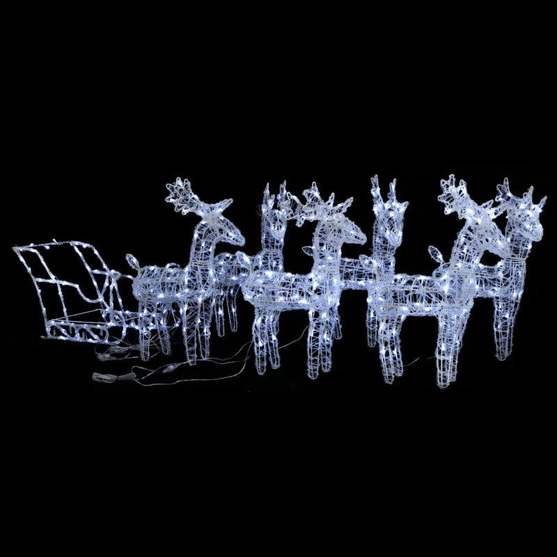 Kerstversiering Rendieren En Slee 160 Led's 130 Cm Acryl Koudwit