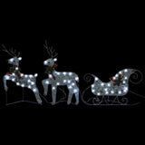 Buitenkerstversiering Rendieren En Slee 100 Led's Zilverkleurig