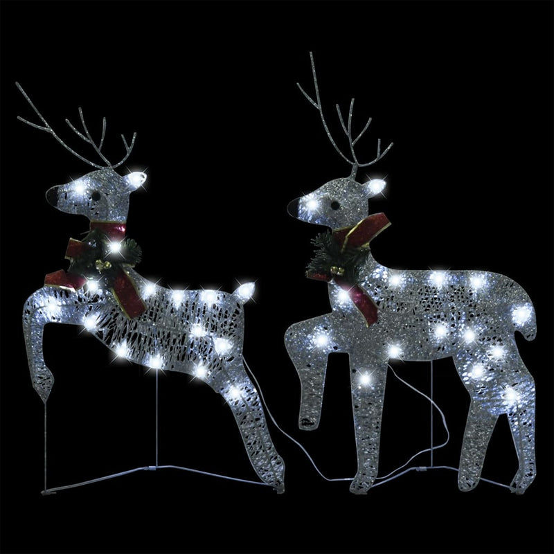 Buitenkerstversiering Rendieren En Slee 100 Led's Zilverkleurig