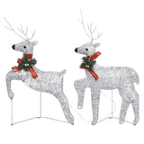 Buitenkerstversiering Rendieren En Slee 100 Led's Zilverkleurig