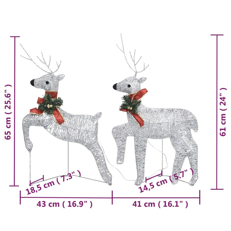 Buitenkerstversiering Rendieren En Slee 100 Led's Zilverkleurig