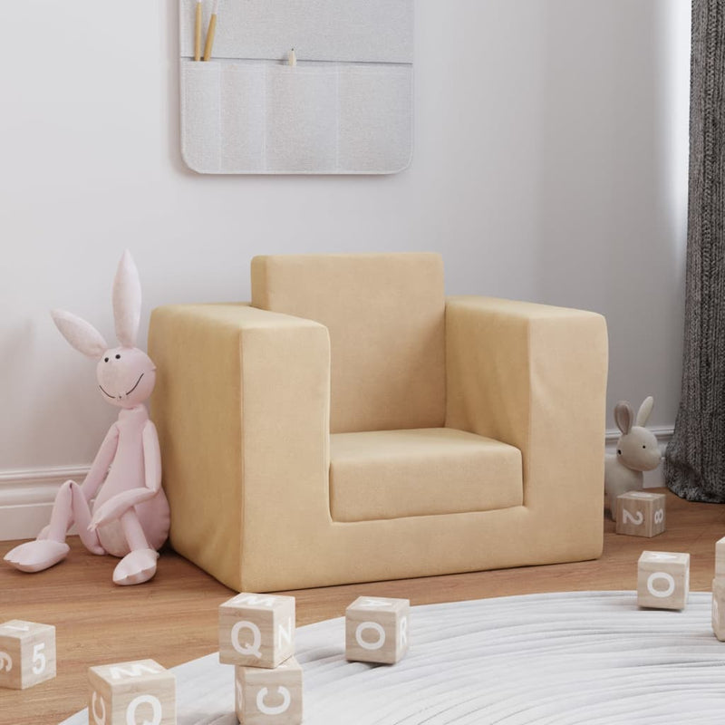 Kinderslaapbank Zacht Pluche Kleurig