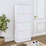 Schoenenkast Met 2 Vakken Hout Wit