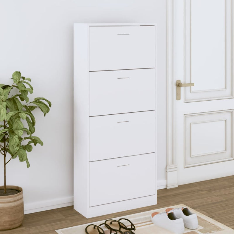 Schoenenkast Met 2 Vakken Hout Wit