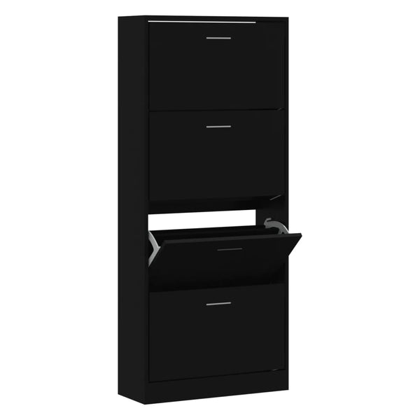 Schoenenkast 63X24X Bewerkt Hout Zwart