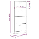 Schoenenkast 63X24X Bewerkt Hout Zwart