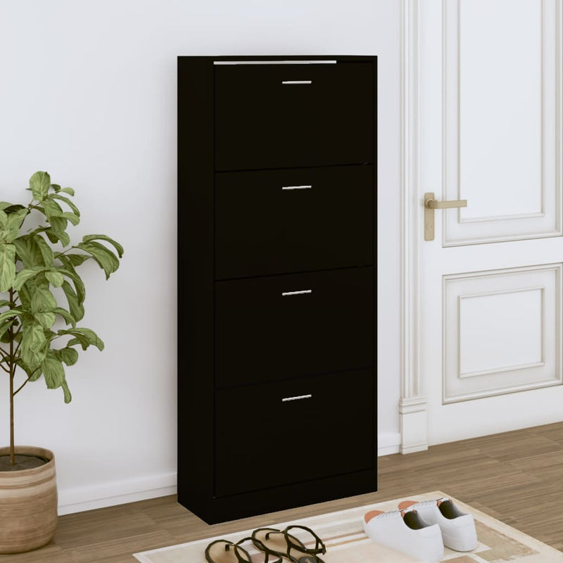 Schoenenkast 63X24X Bewerkt Hout Zwart