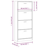 Schoenenkast 63X24X Bewerkt Hout Bruin Eikenkleur