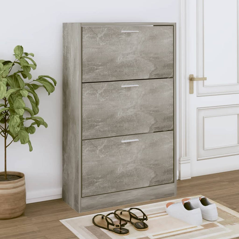 Schoenenkast 63X24X Bewerkt Hout Betongrijs