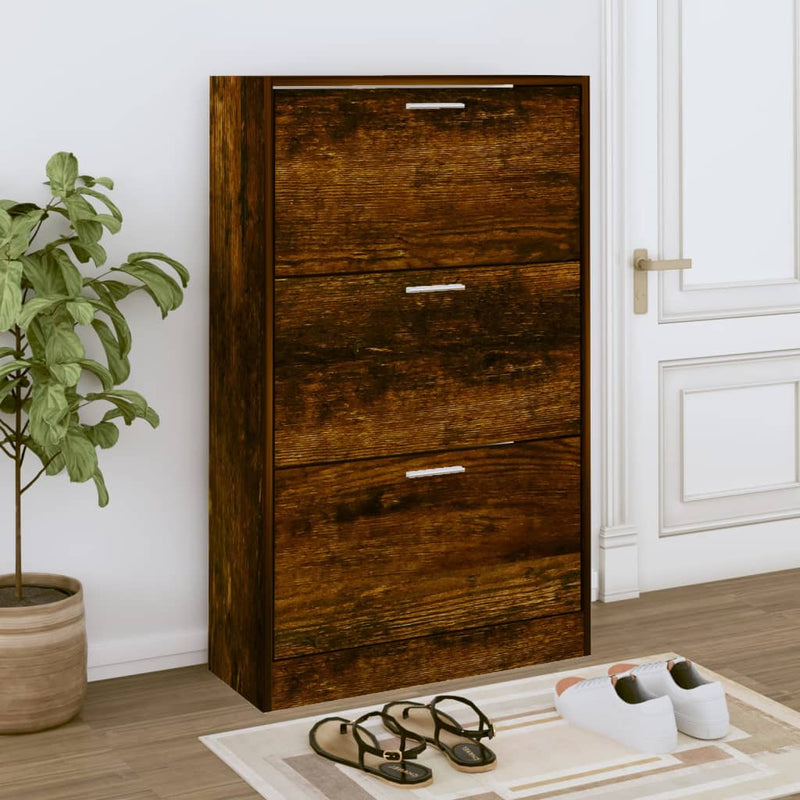 Schoenenkast 63X24X Bewerkt Hout Kleurig Gerookt Eiken