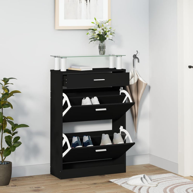 Schoenenkast 63X24X104 Cm Bewerkt Hout