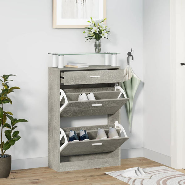 Schoenenkast 63X24X104 Cm Bewerkt Hout
