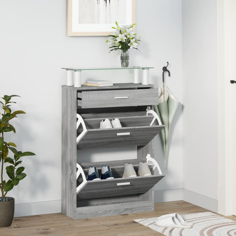 Schoenenkast 63X24X104 Cm Bewerkt Hout