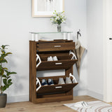 Schoenenkast 63X24X104 Cm Bewerkt Hout