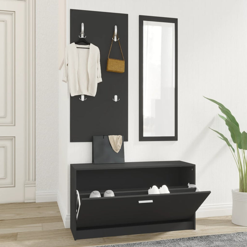 Schoenenkastset 3-In-1 Bewerkt Hout