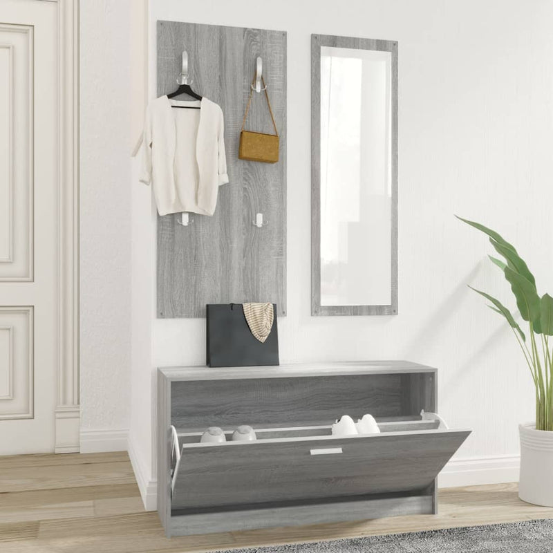 Schoenenkastset 3-In-1 Bewerkt Hout