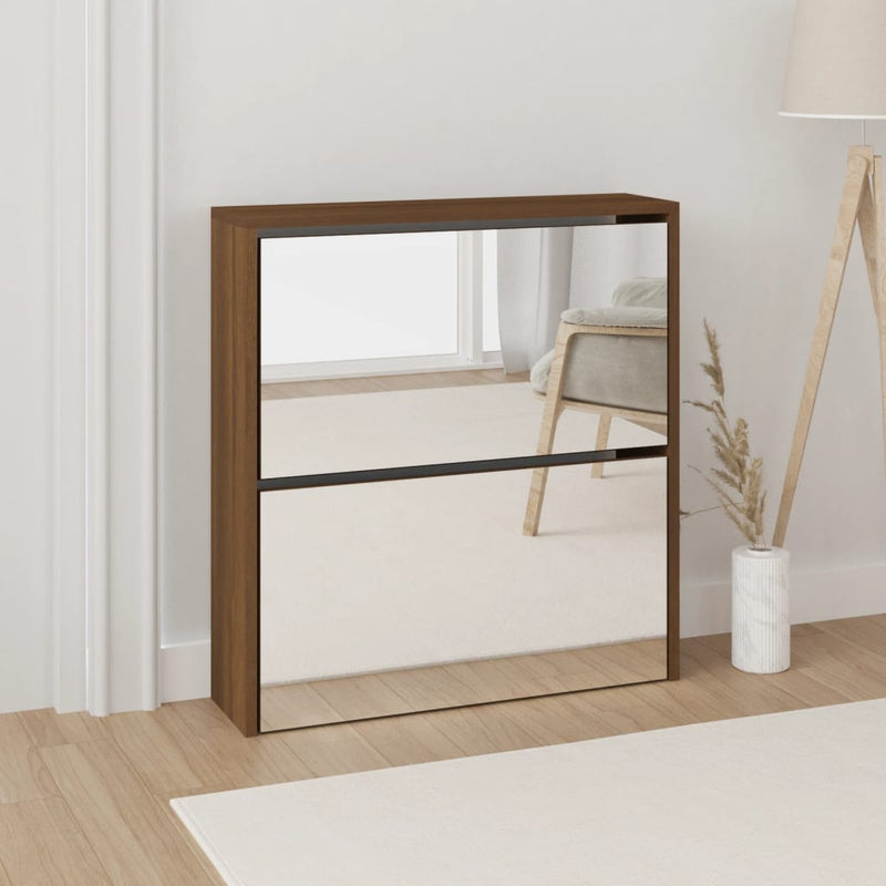 Schoenenkast Tweelaags Met Spiegel 63X17X