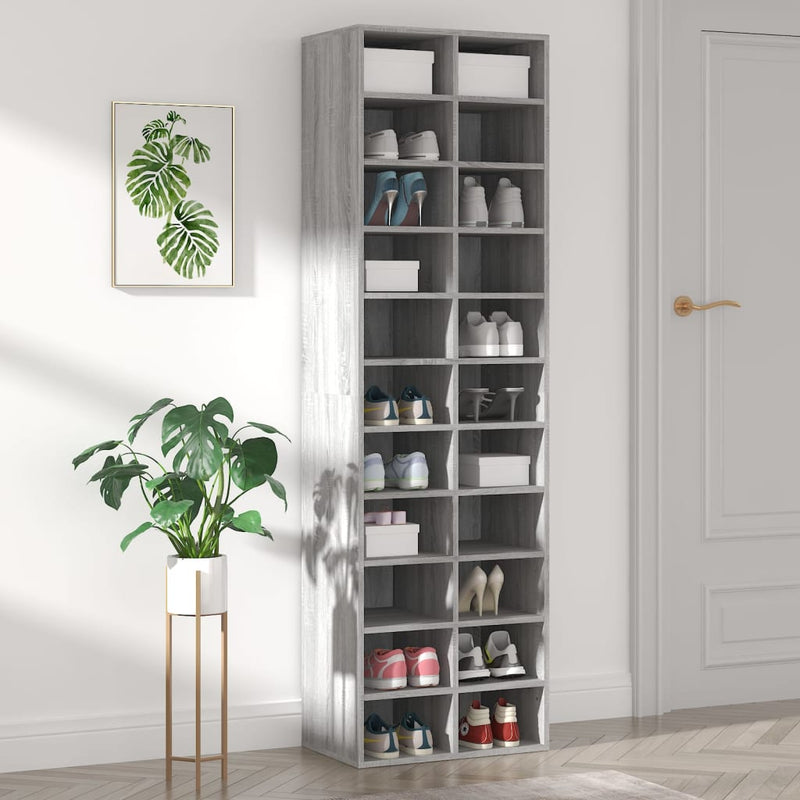 Schoenenkast 54X34X183 Cm Spaanplaat Ambachtelijk Eikenkleurig