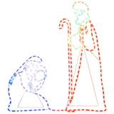 Kerstfiguren Jozef En Maria Met 264 Led's 40X55 En 38X100 Cm