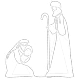 Kerstfiguren Jozef En Maria Met 264 Led's 40X55 En 38X100 Cm