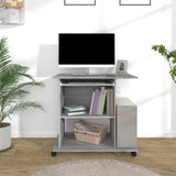 Computerbureau 80X50X75 Cm Bewerkt Hout Artisanaal Eikenkleur