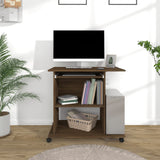 Computerbureau 80X50X75 Cm Bewerkt Hout Artisanaal Eikenkleur