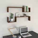 Wandplank 2 Pcs 100 X 15 X 20 Cm Bewerkt Hout