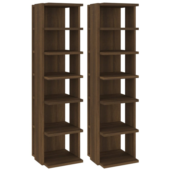 Schoenenrekken 27,5X27X102 Cm Bewerkt Hout Bruineiken