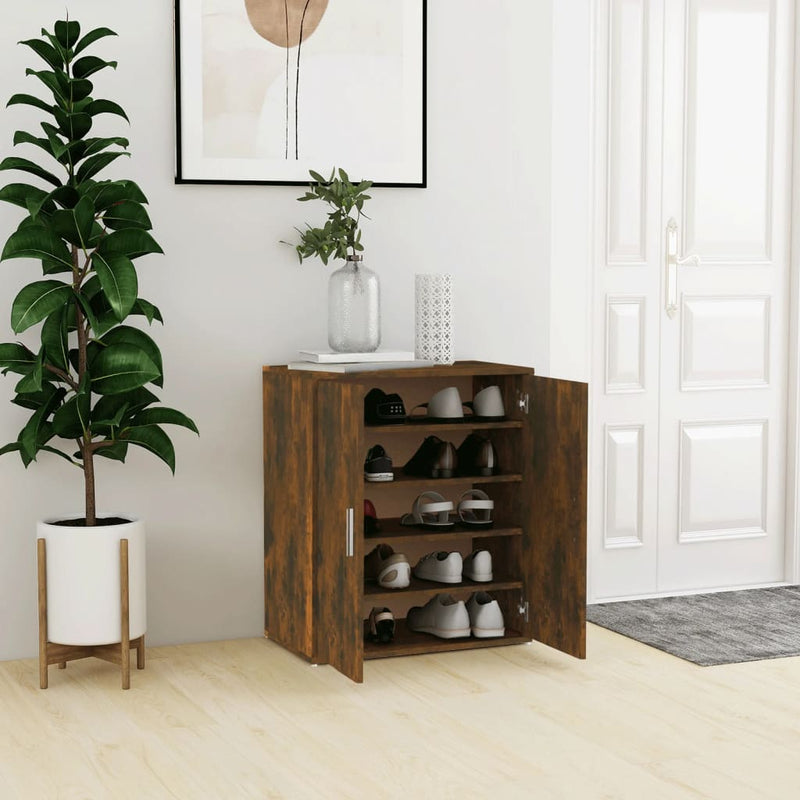 Schoenenkast Bewerkt Hout Artisanaal Eikenkleur