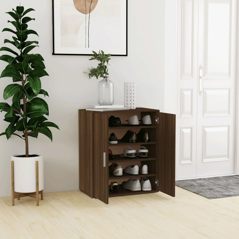 Schoenenkast Bewerkt Hout Artisanaal Eikenkleur