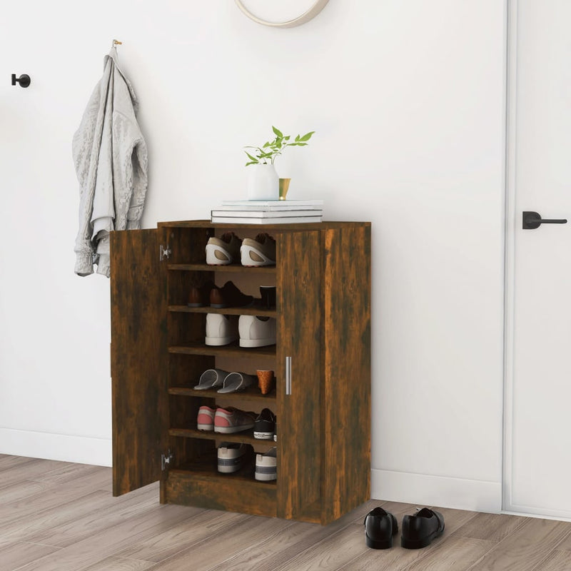 Schoenenkast Bewerkt Hout Artisanaal Eikenkleur