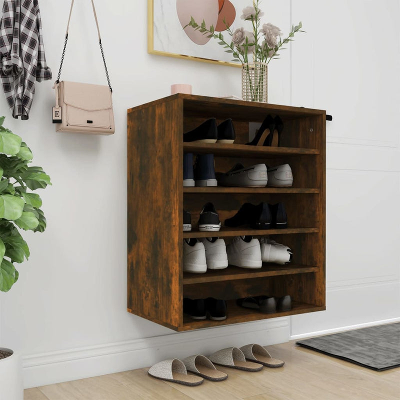 Schoenenkast Bewerkt Hout Artisanaal Eikenkleur