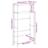 Wasmachinerek 2-Laags 69X28X143 Cm Ijzer