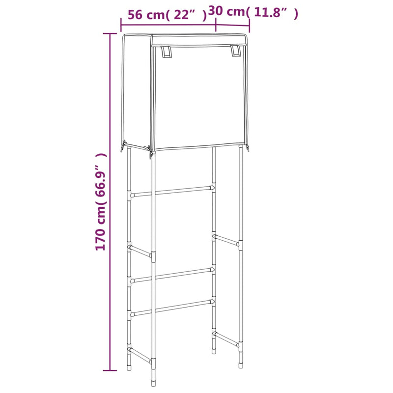 Toiletrek 2-Laags 56X30X170 Cm Ijzer