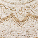 Tapijt Met Print Rond Gevlochten Jute