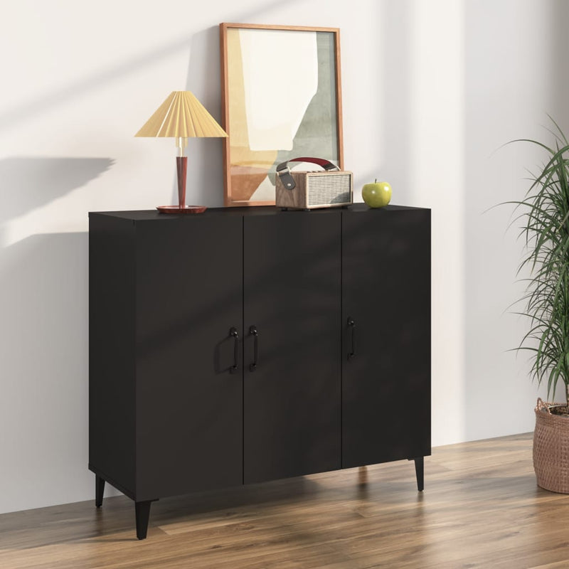Dressoir 90X34X80 Cm Bewerkt Hout Artisanaal Eikenkleur
