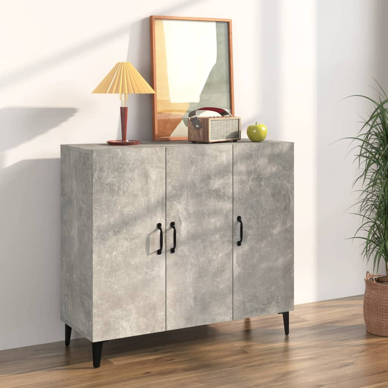 Dressoir 90X34X80 Cm Bewerkt Hout Artisanaal Eikenkleur