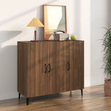 Dressoir 90X34X80 Cm Bewerkt Hout Artisanaal Eikenkleur