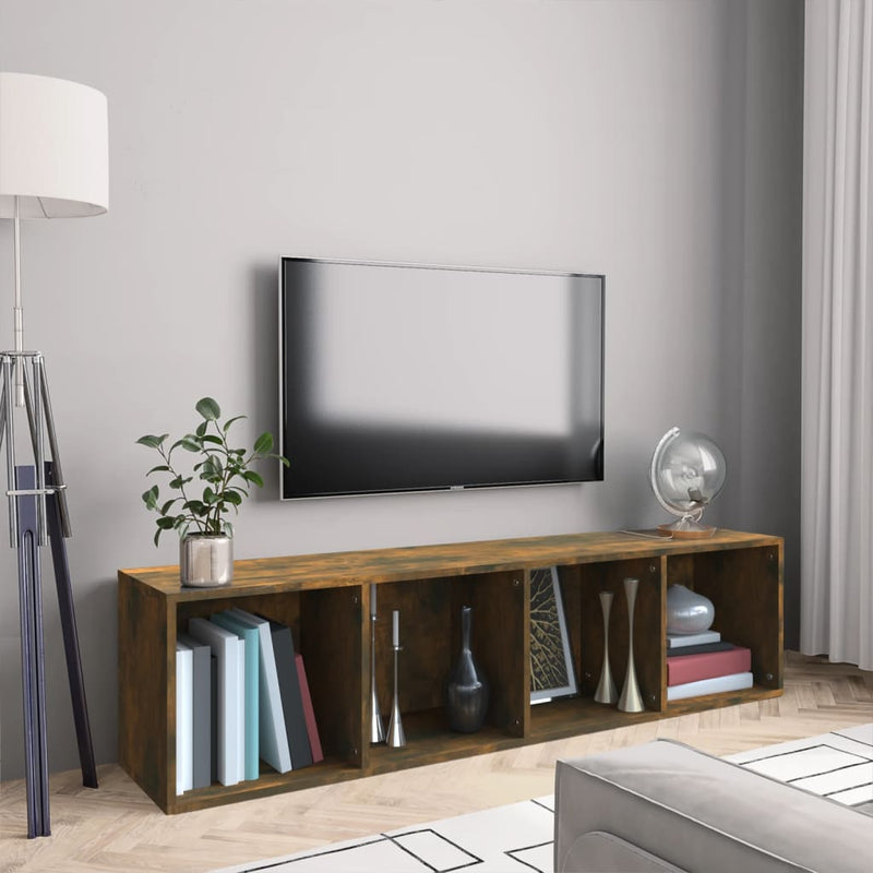 Boekenkast/Tv-Meubel 36X30X143Cm Bewerkt Hout Kleurig