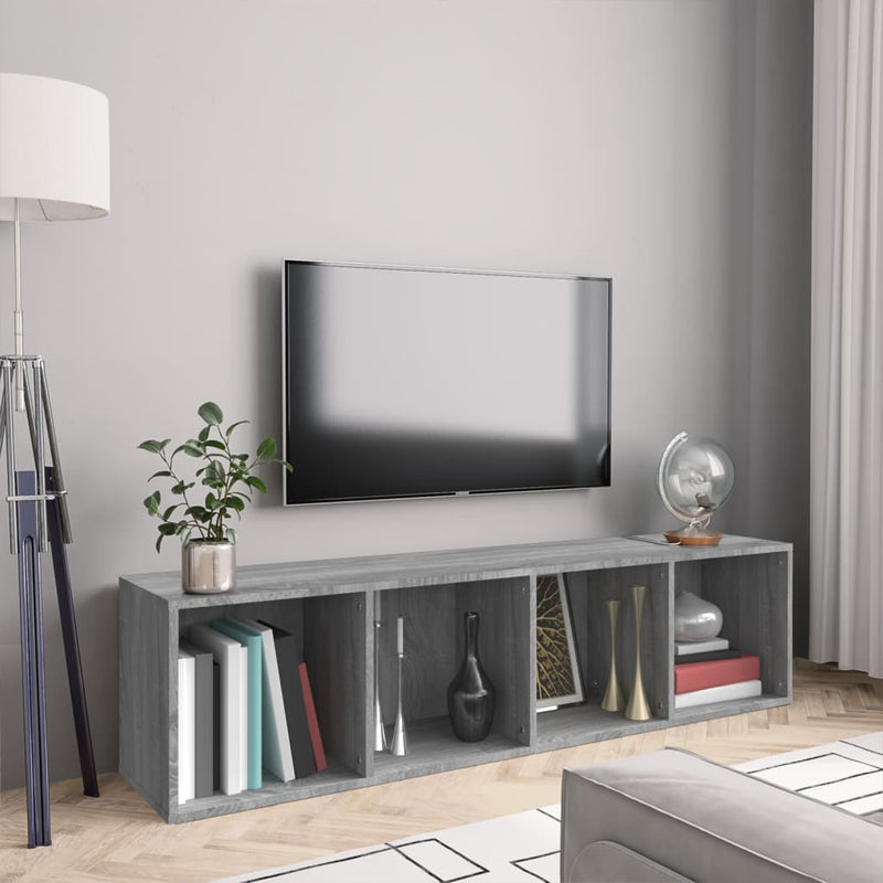 Boekenkast/Tv-Meubel 36X30X143Cm Bewerkt Hout Kleurig