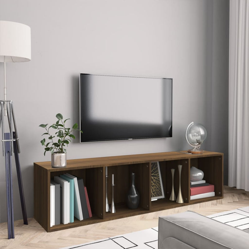 Boekenkast/Tv-Meubel 36X30X143Cm Bewerkt Hout Kleurig