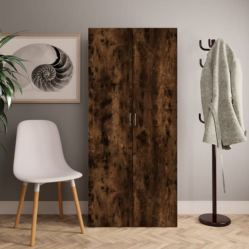 Schoenenkast 80X35,5X180 Cm Bewerkt Hout