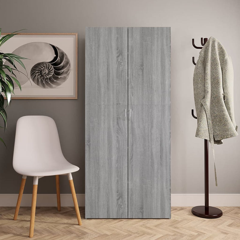 Schoenenkast 80X35,5X180 Cm Bewerkt Hout