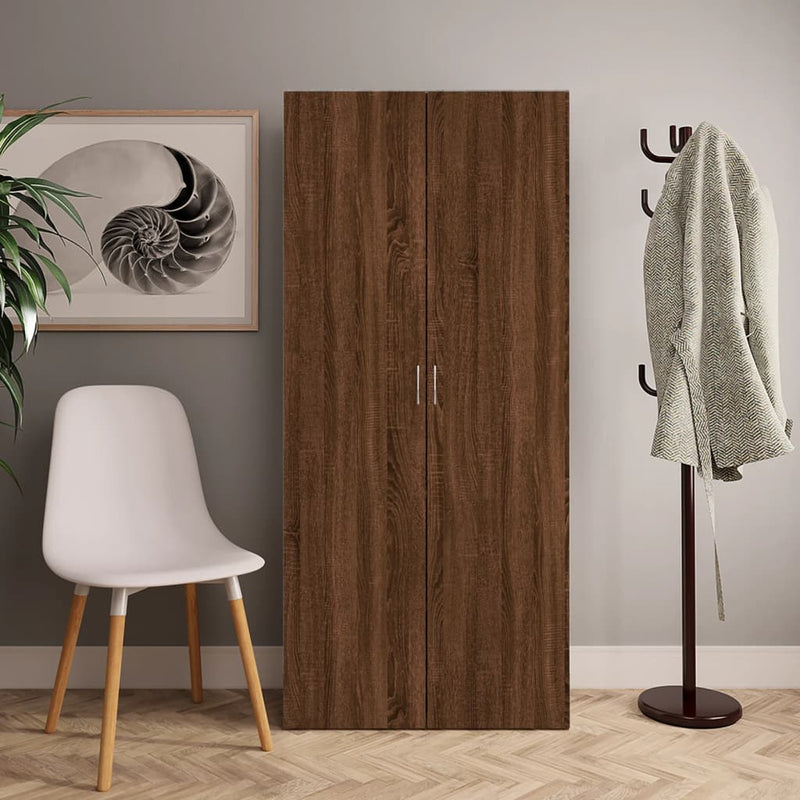 Schoenenkast 80X35,5X180 Cm Bewerkt Hout