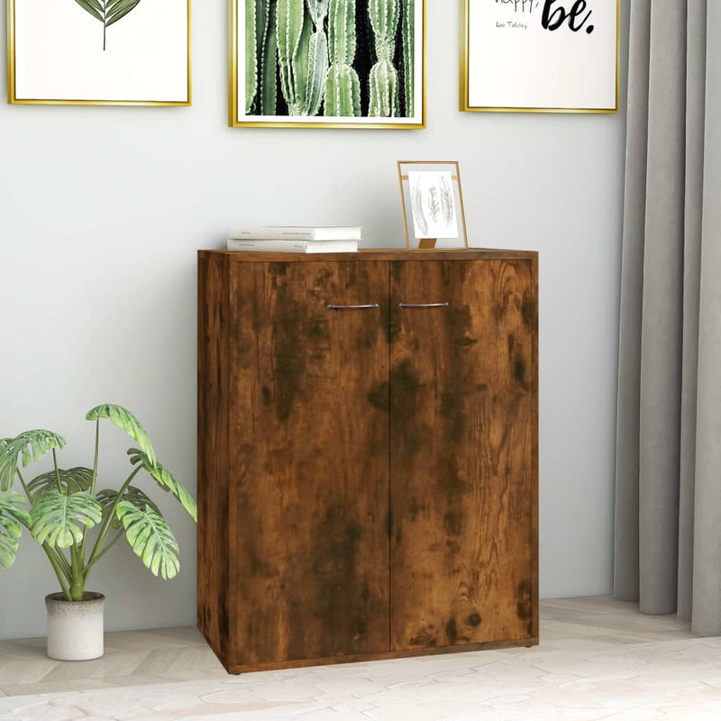 Dressoir 60X30X75 Cm Bewerkt Hout Artisanaal Eikenkleur