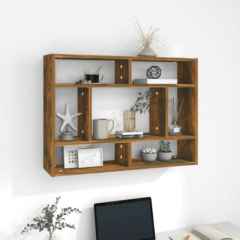 Wandschap 75X16X55 Cm Bewerkt Hout Artisanaal Eikenkleur