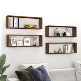 Wandschappen 2 St 80X15X26 Cm Bewerkt Hout Kleurig
